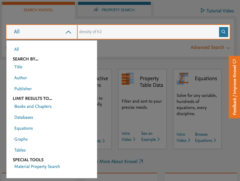Screenshot of search results refinement filter